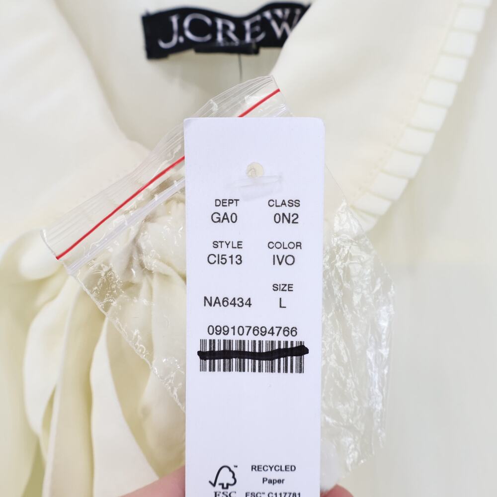 J. Crew Ivory Blouse with Elegant Bow - Picture 5 of 12